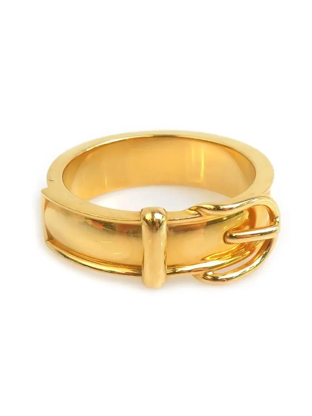 Auth Hermes Belt Motif Scarf Ring Gold #303009H14B